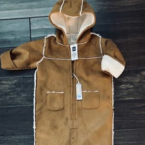 NWT Gap Kids faux shearling one piece newborn coat
